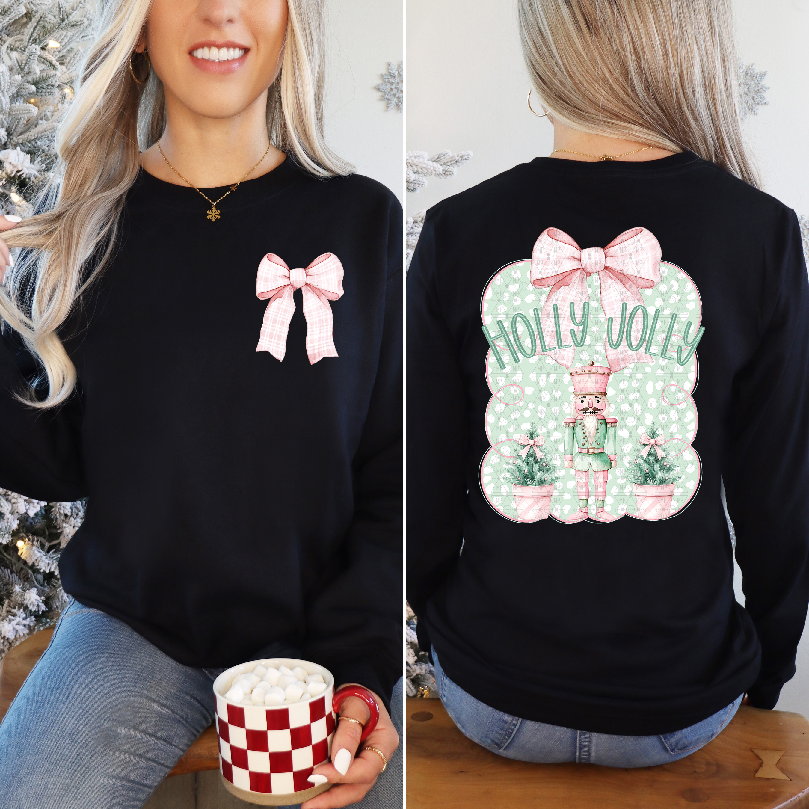 Pink Holly Jolly Nutcracker