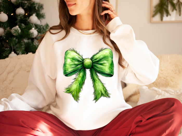 Green Fur Bow