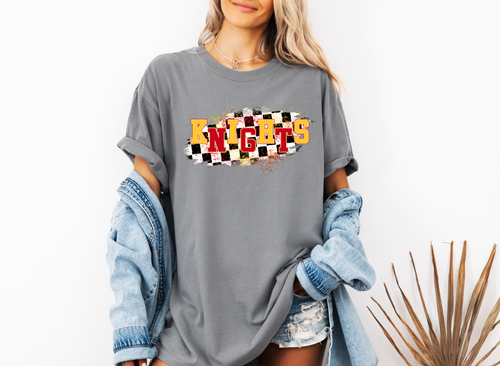 Load image 1 in gallery view. Distressed Checkered Knights