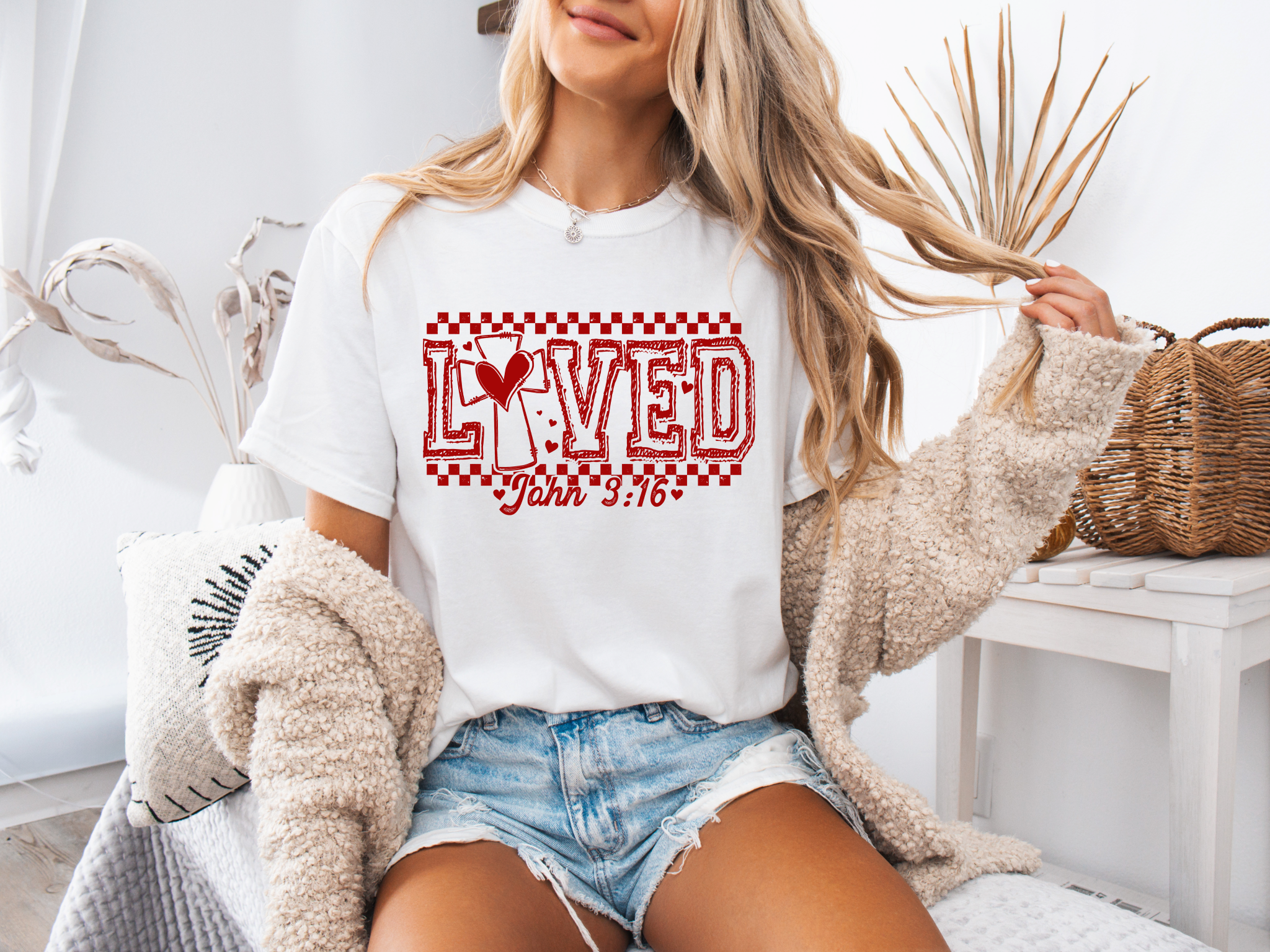 Checkered Loved John 3:16