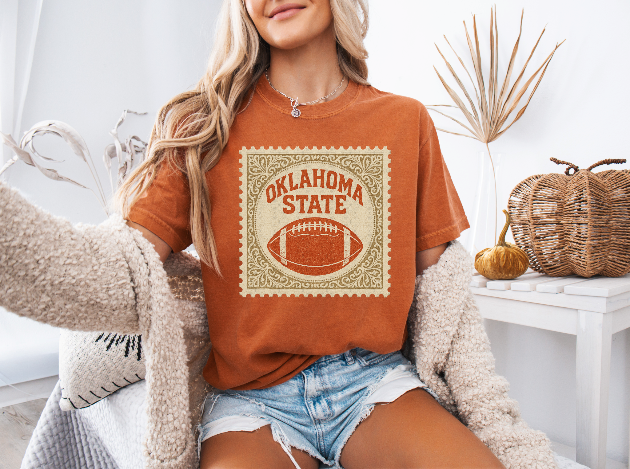 Vintage Orange Oklahoma Stamp