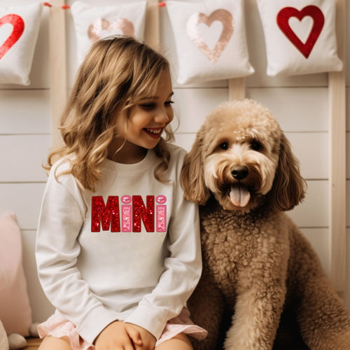 Load image 1 in gallery view. Mini Valentines Faux Sequin