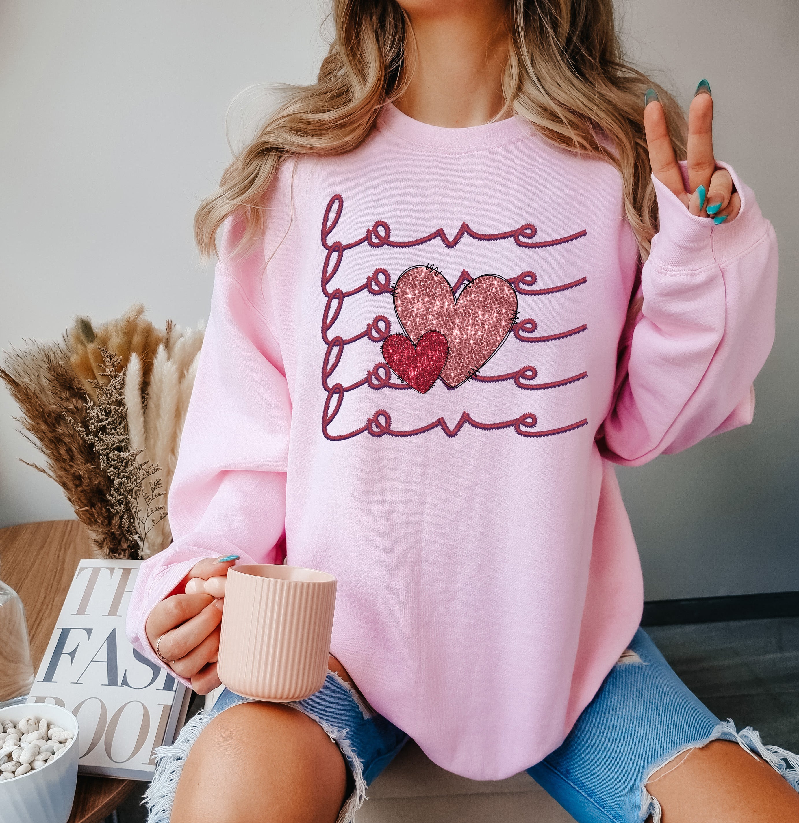 Love Love Love Faux Embroidery