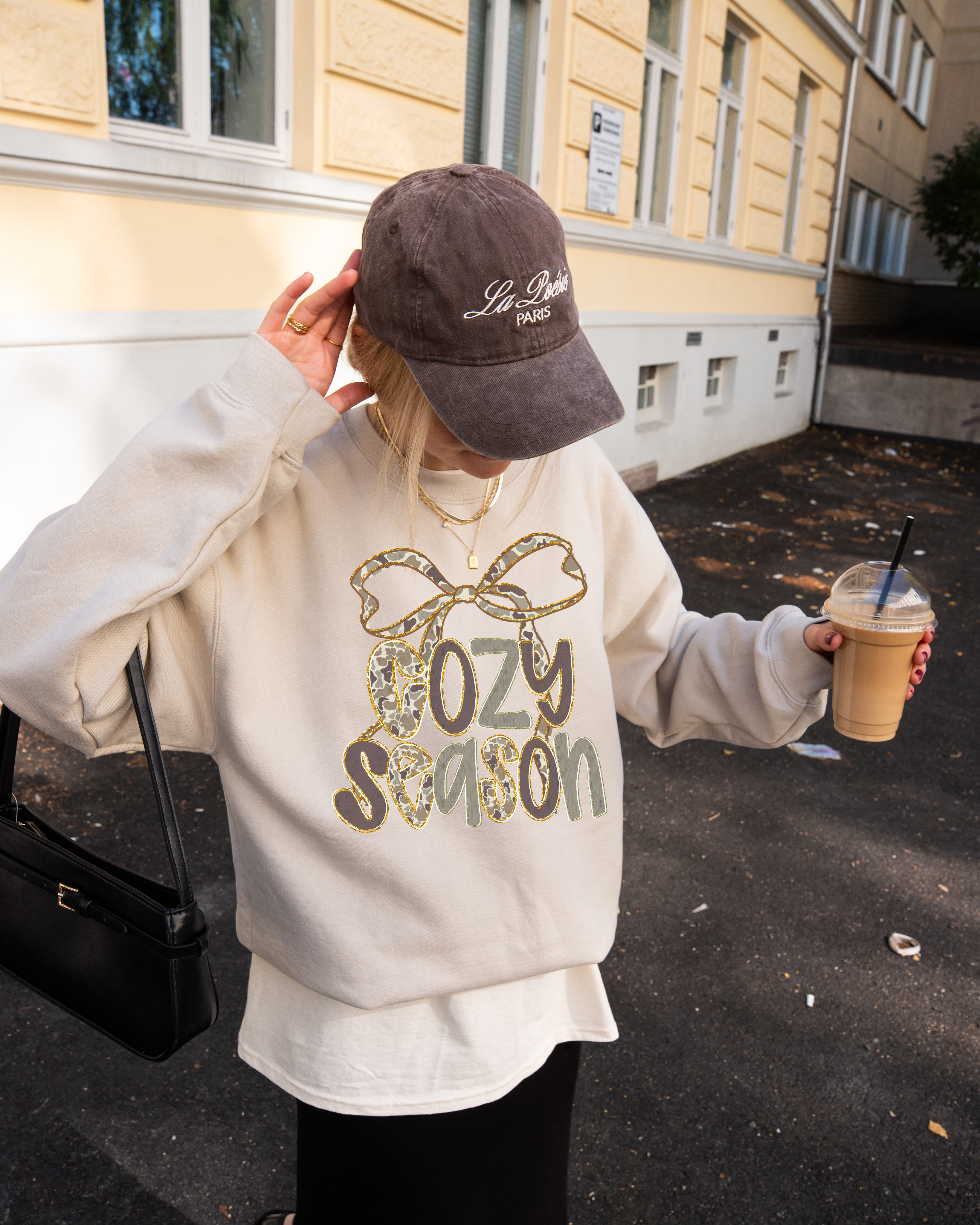 Cozy Season Camo Doodle Bow