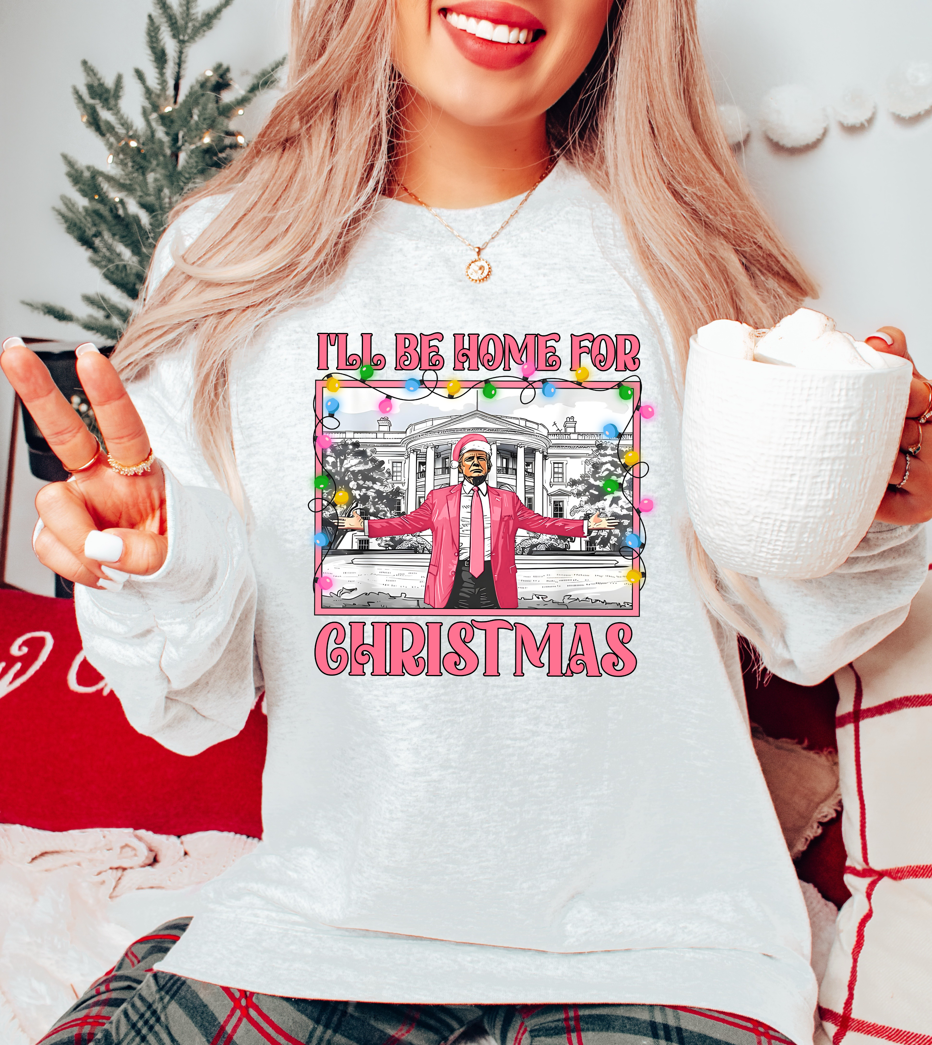 I'll Be Home For Christmas Trump Pink