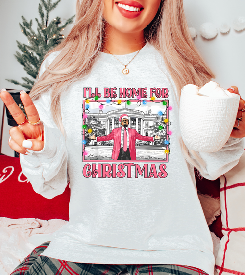 Load image 1 in gallery view. I'll Be Home For Christmas Trump Pink