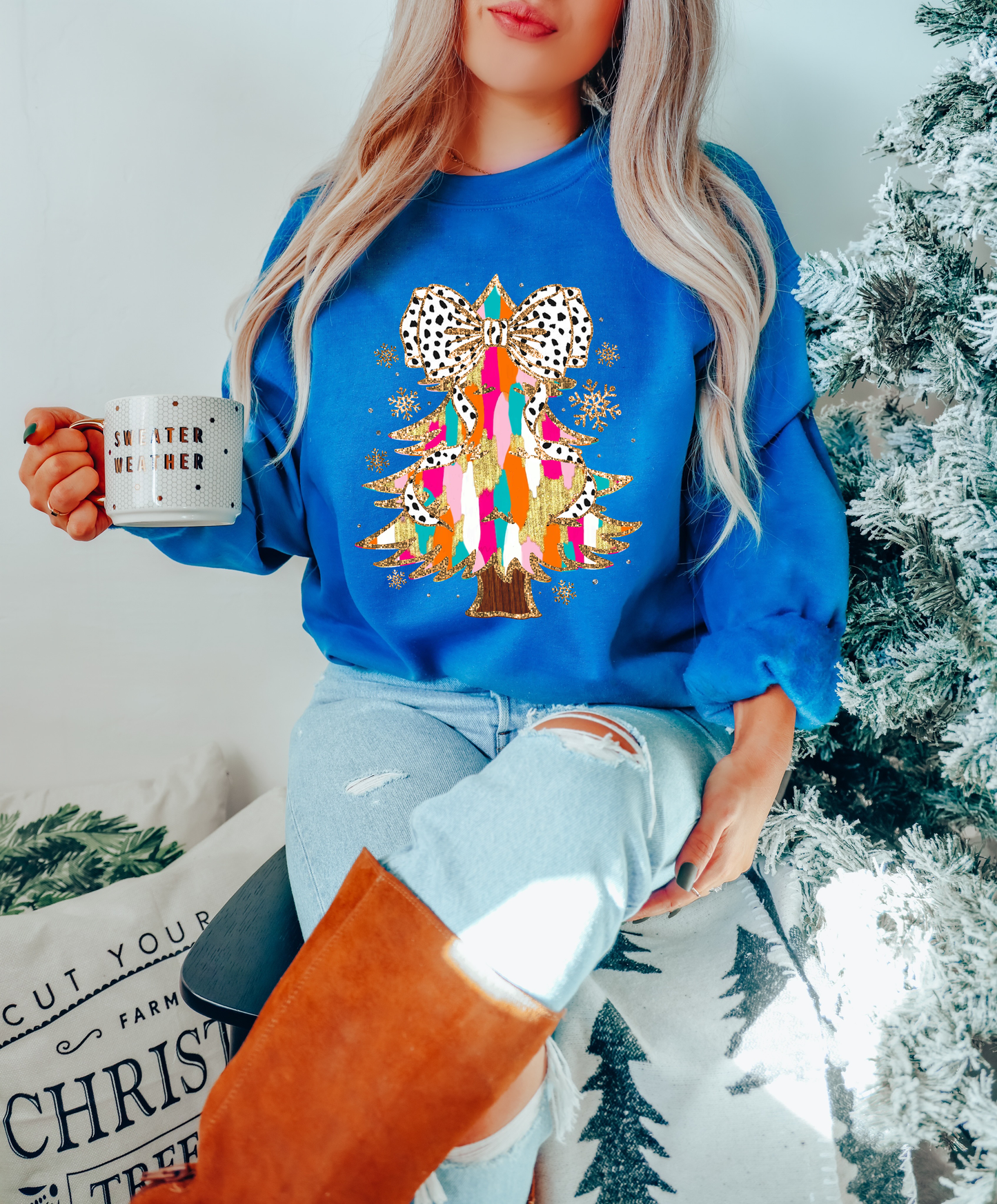 Painted Glitter Christmas Tree