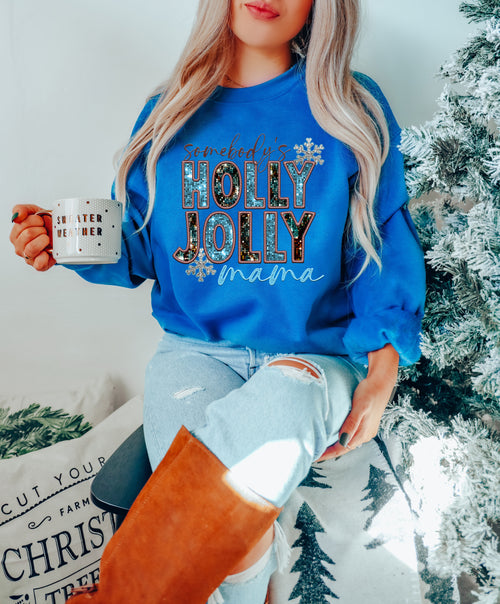 Load image 1 in gallery view. Somebody's Holly Jolly Mama