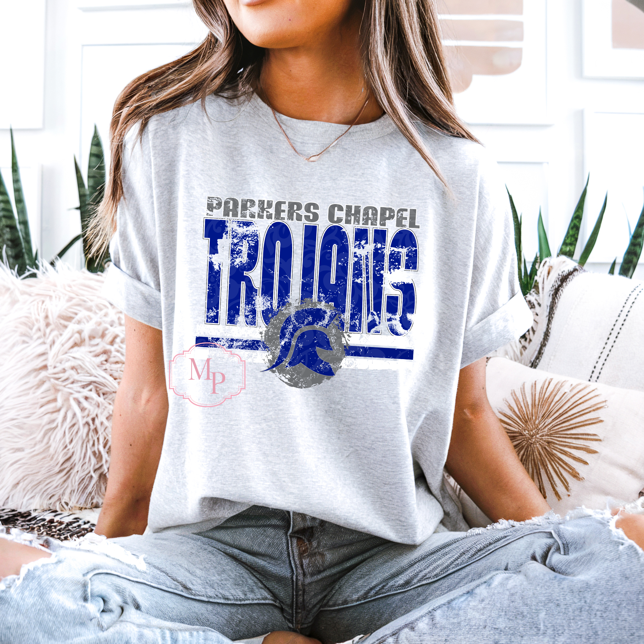 Distressed Parkers Chapel Trojans