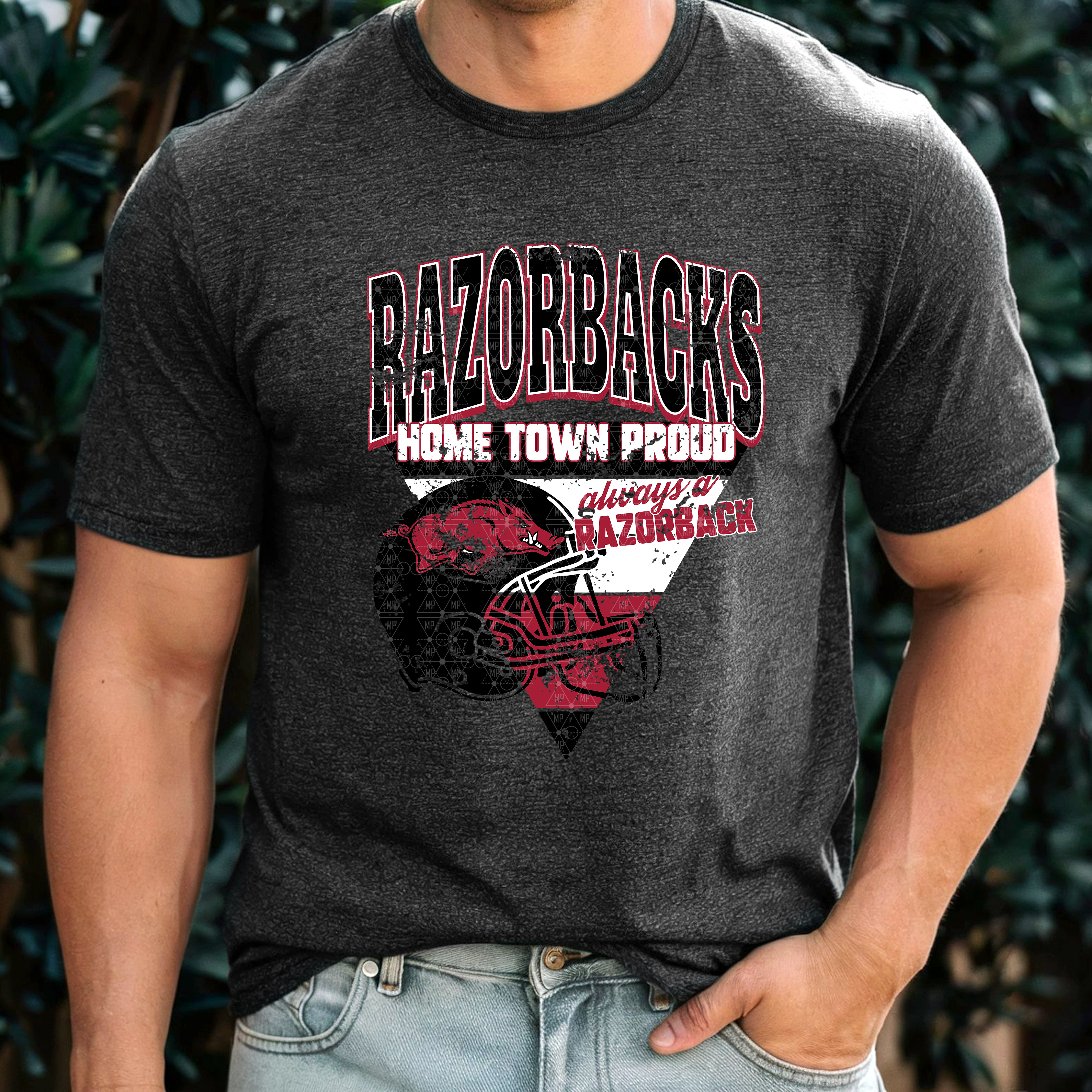 Distressed Razorback with Helmet