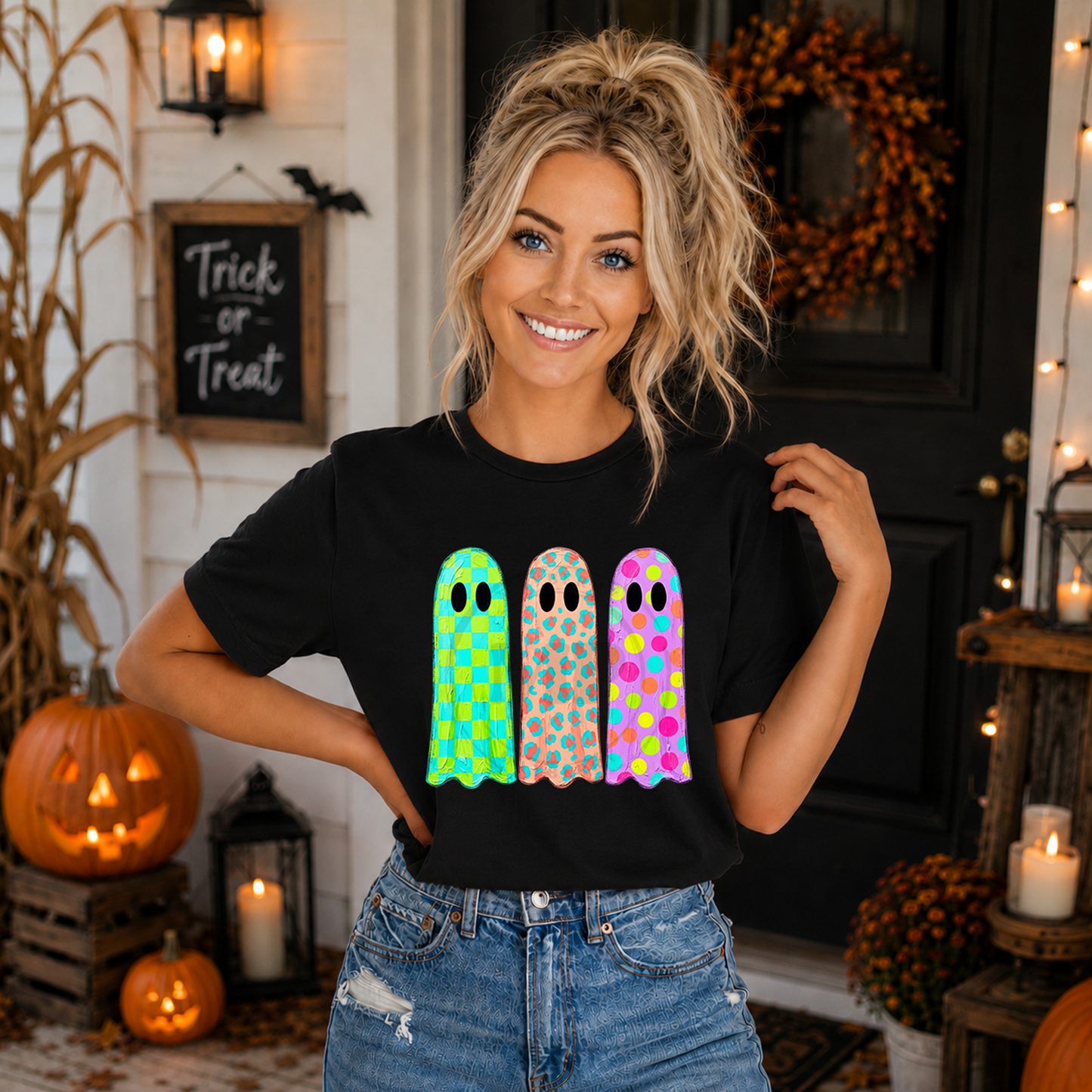 Bright Painted Funky Ghosts