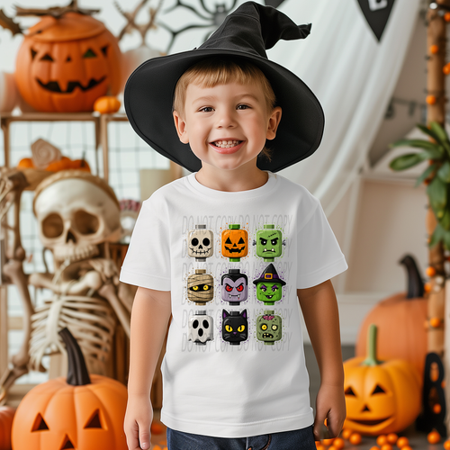 Load image 1 in gallery view. Halloween Lego Heads