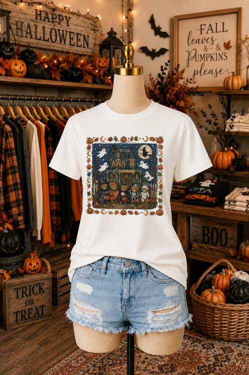 Load image 1 in gallery view. Halloween Classic Bears and Haunted House