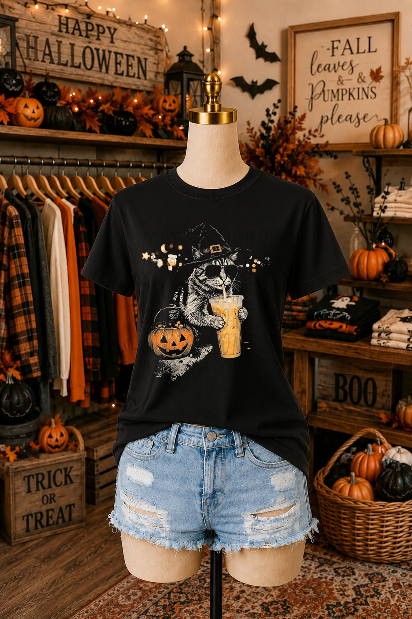 Half Toned Halloween Cat