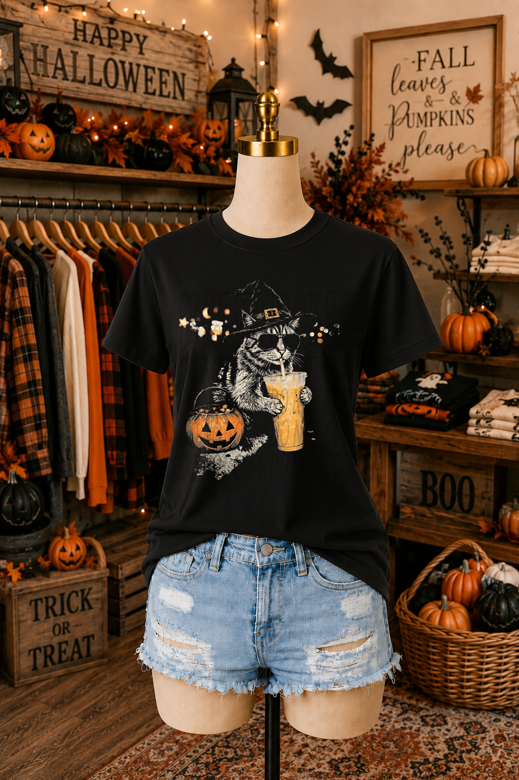 Half Toned Halloween Cat