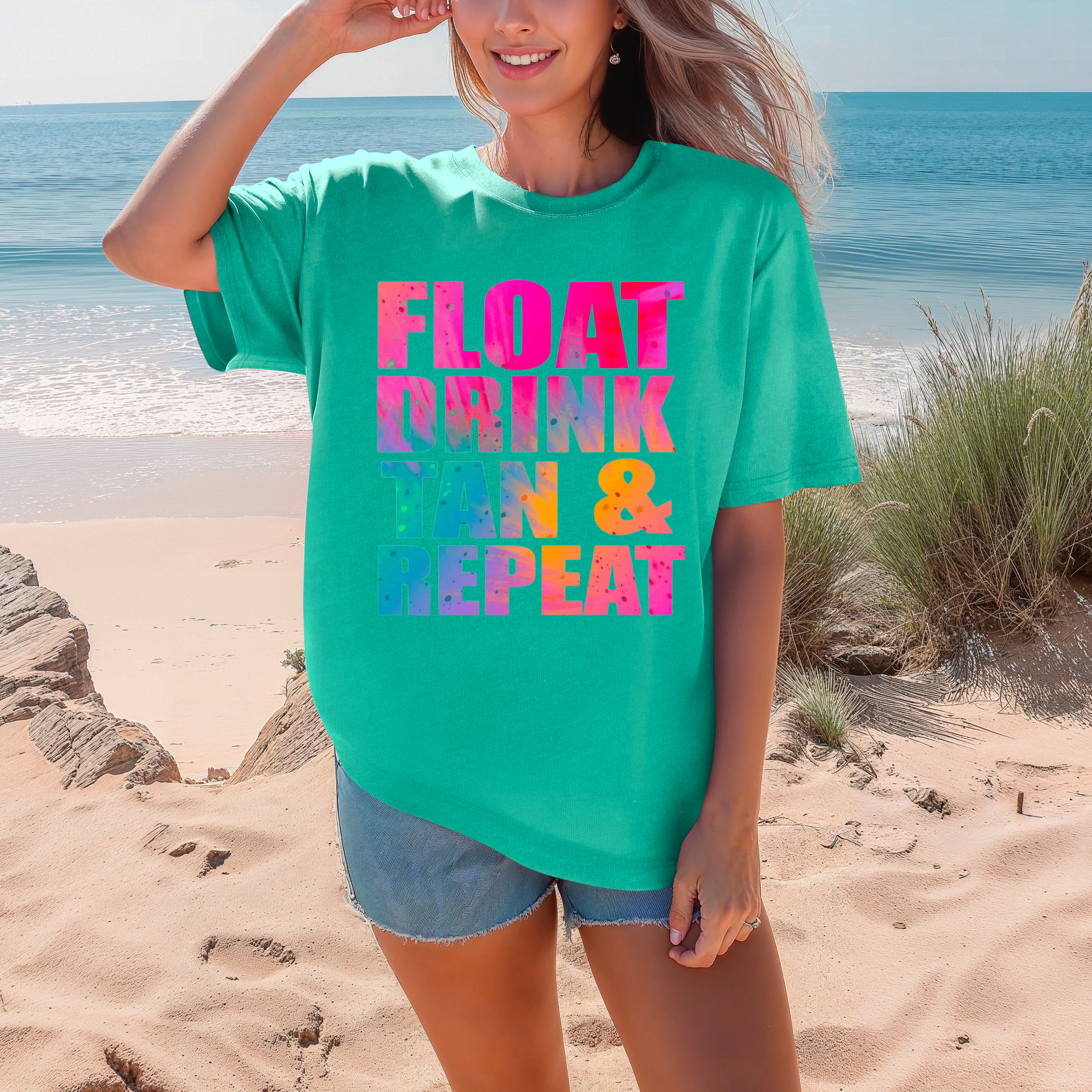 Neon Float Drink Tan & Repeat