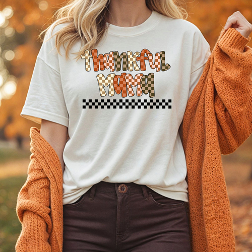 Load image 1 in gallery view. Checkered Thankful Mama