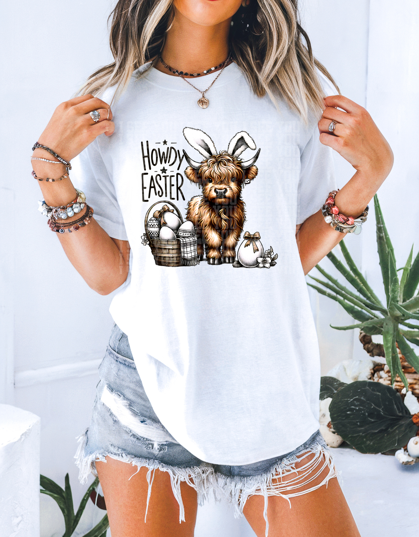 Boho Happy Easter Highland