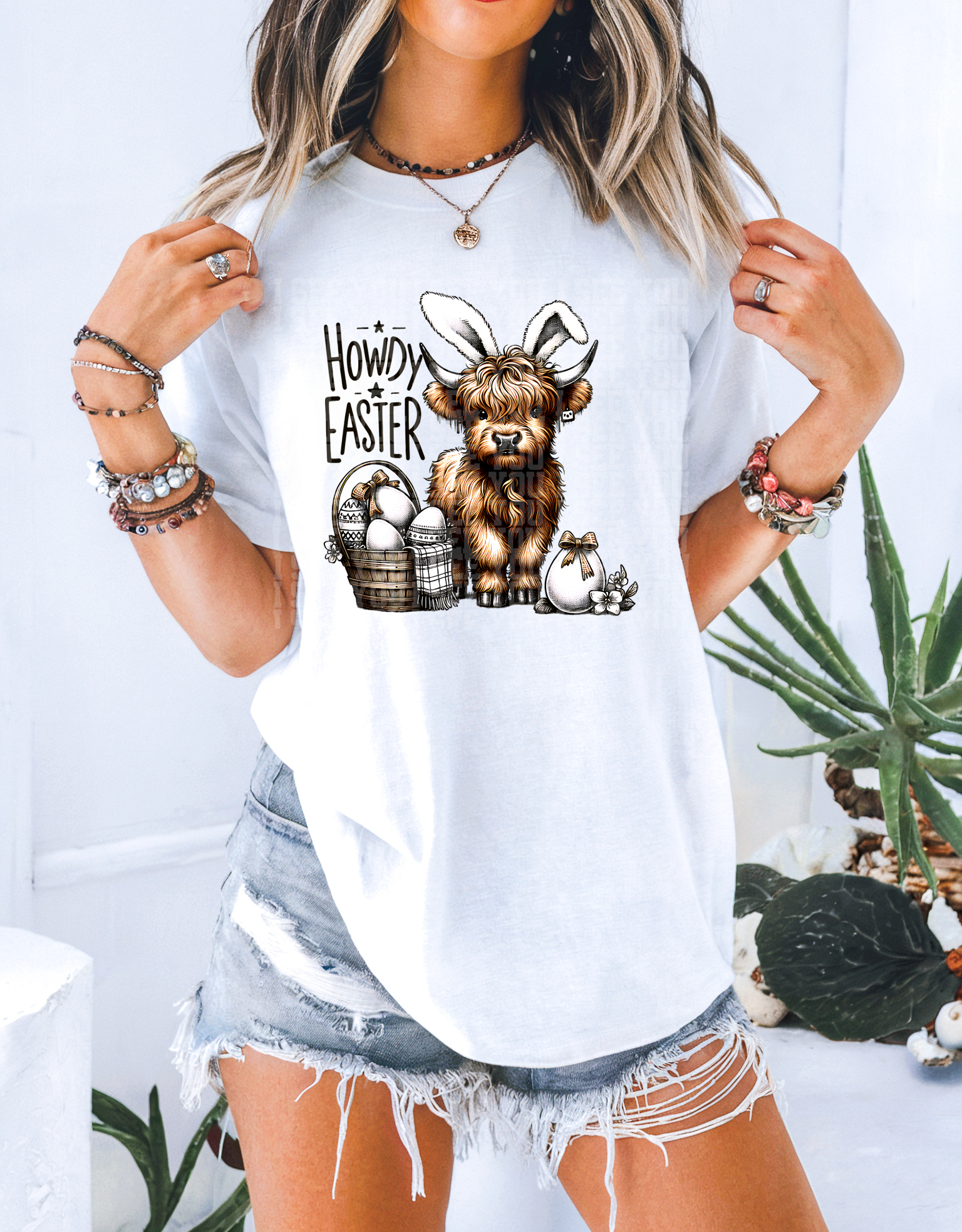 Boho Happy Easter Highland