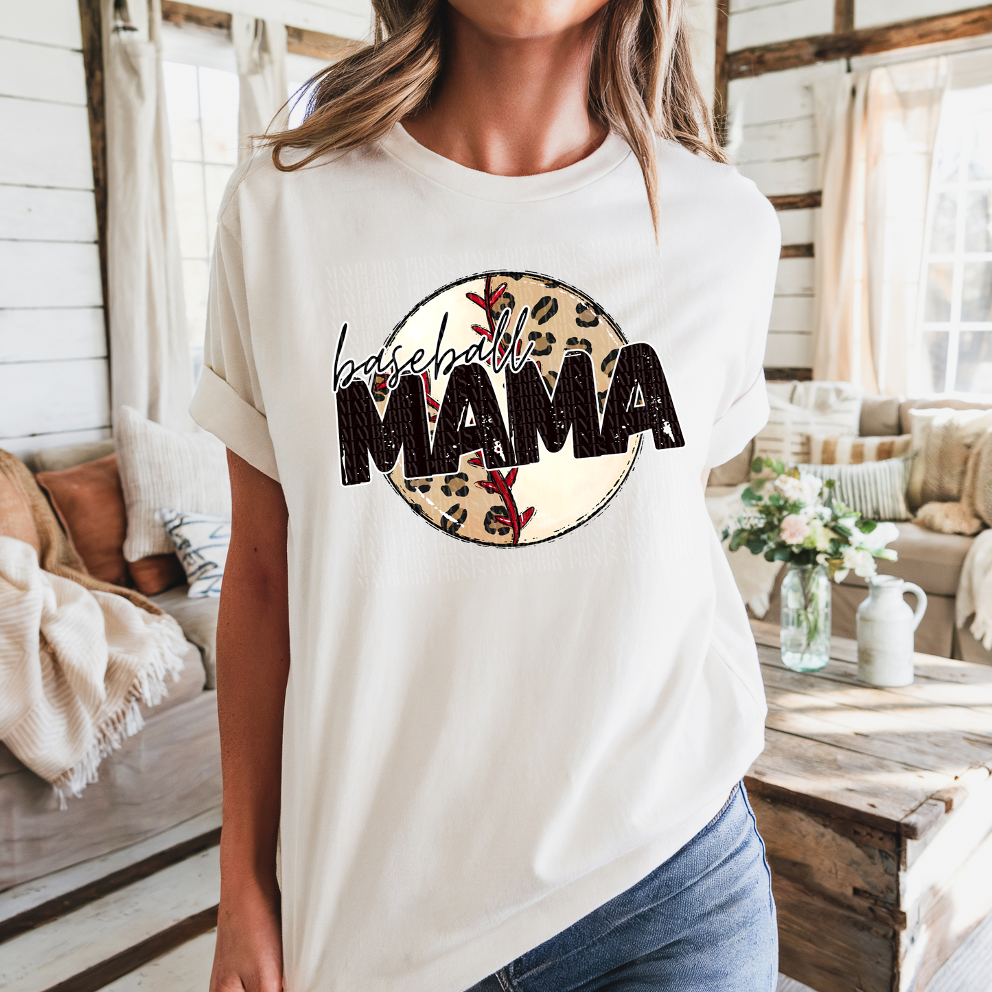 Leopard Baseball Mama