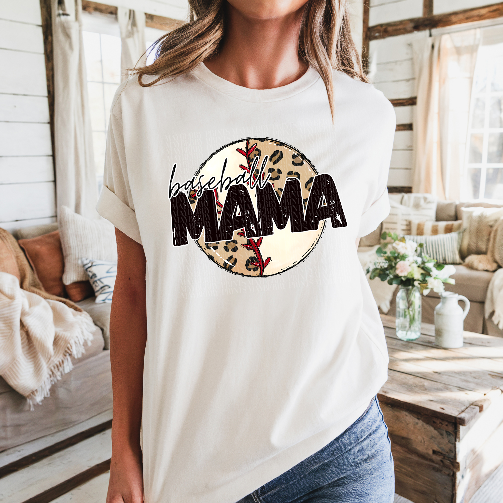 Leopard Baseball Mama