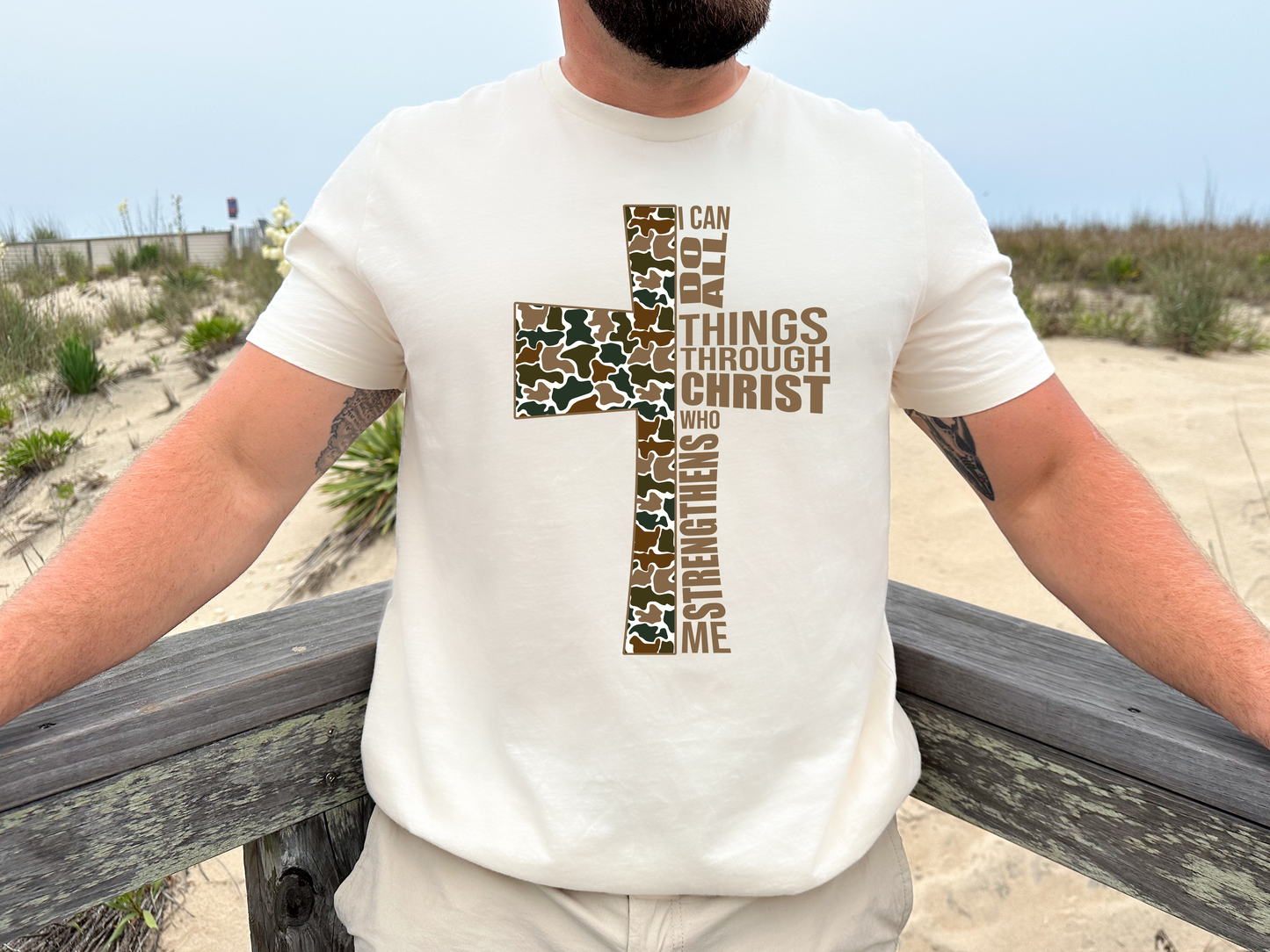 I Can Do All Thing Camo Cross
