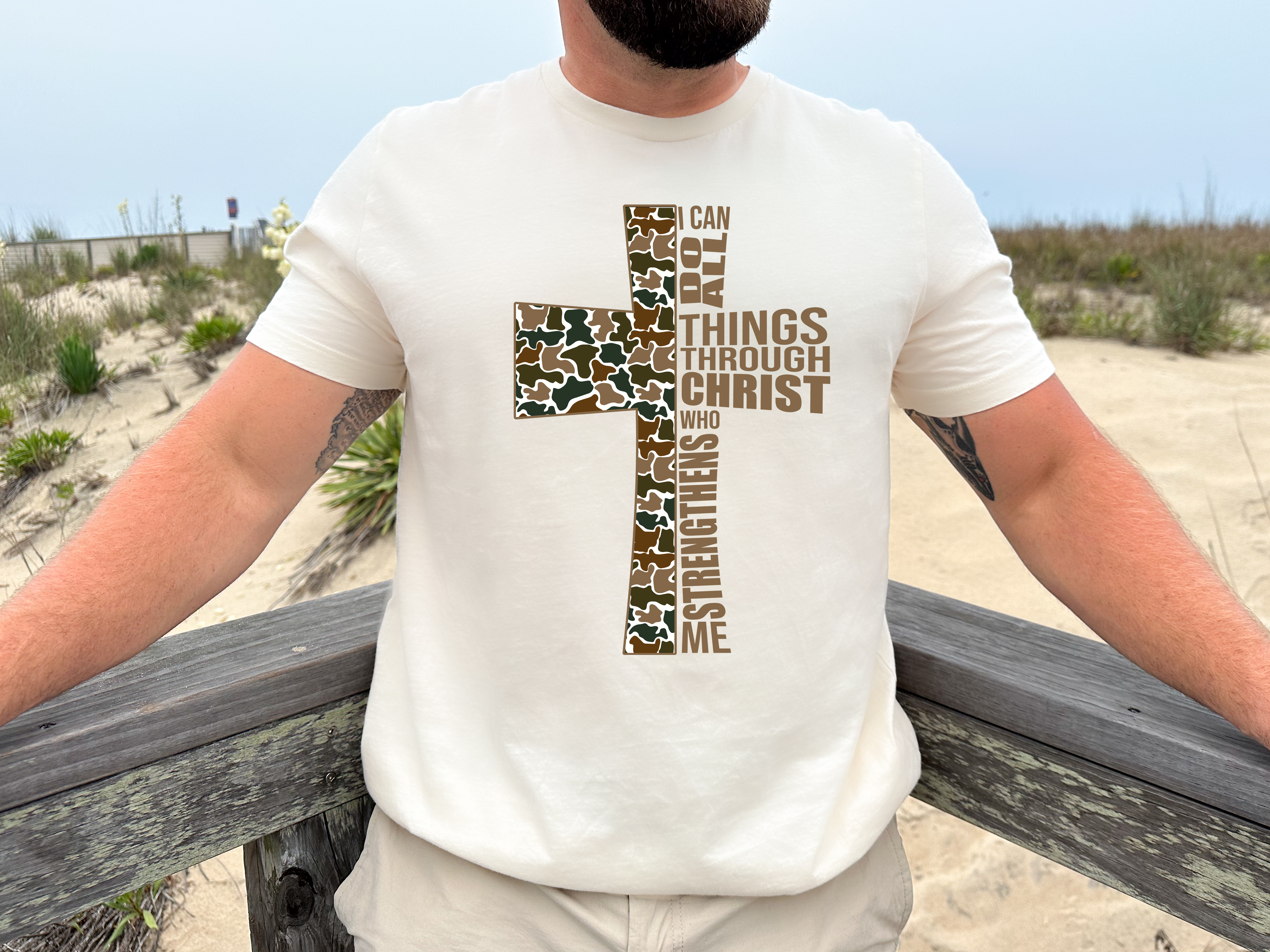 I Can Do All Thing Camo Cross