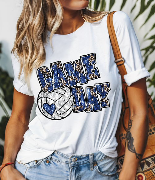 Load image 1 in gallery view. Blue Leopard Game Day Volleyball