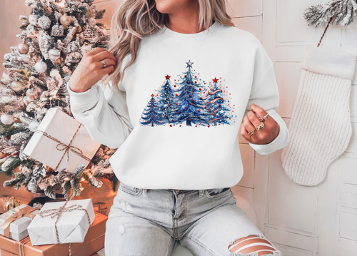 Load image 1 in gallery view. Red White And Blue Christmas Trees