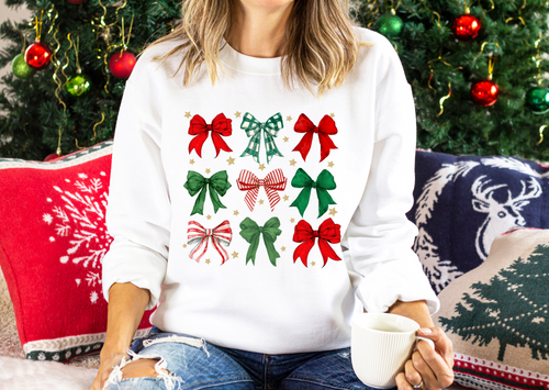 Load image 1 in gallery view. Christmas Bows Red/Green