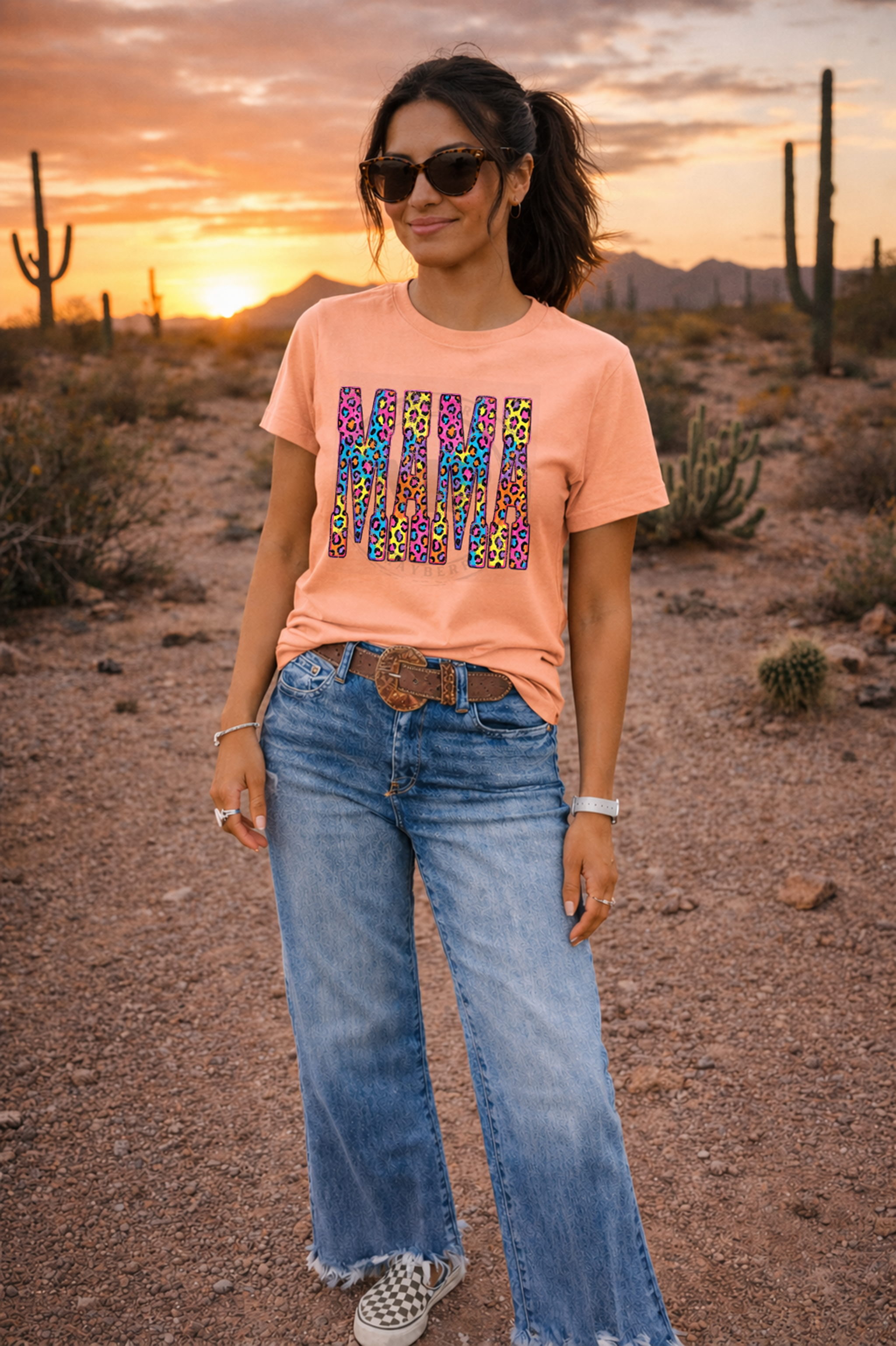 Distressed Leopard Mama Bright