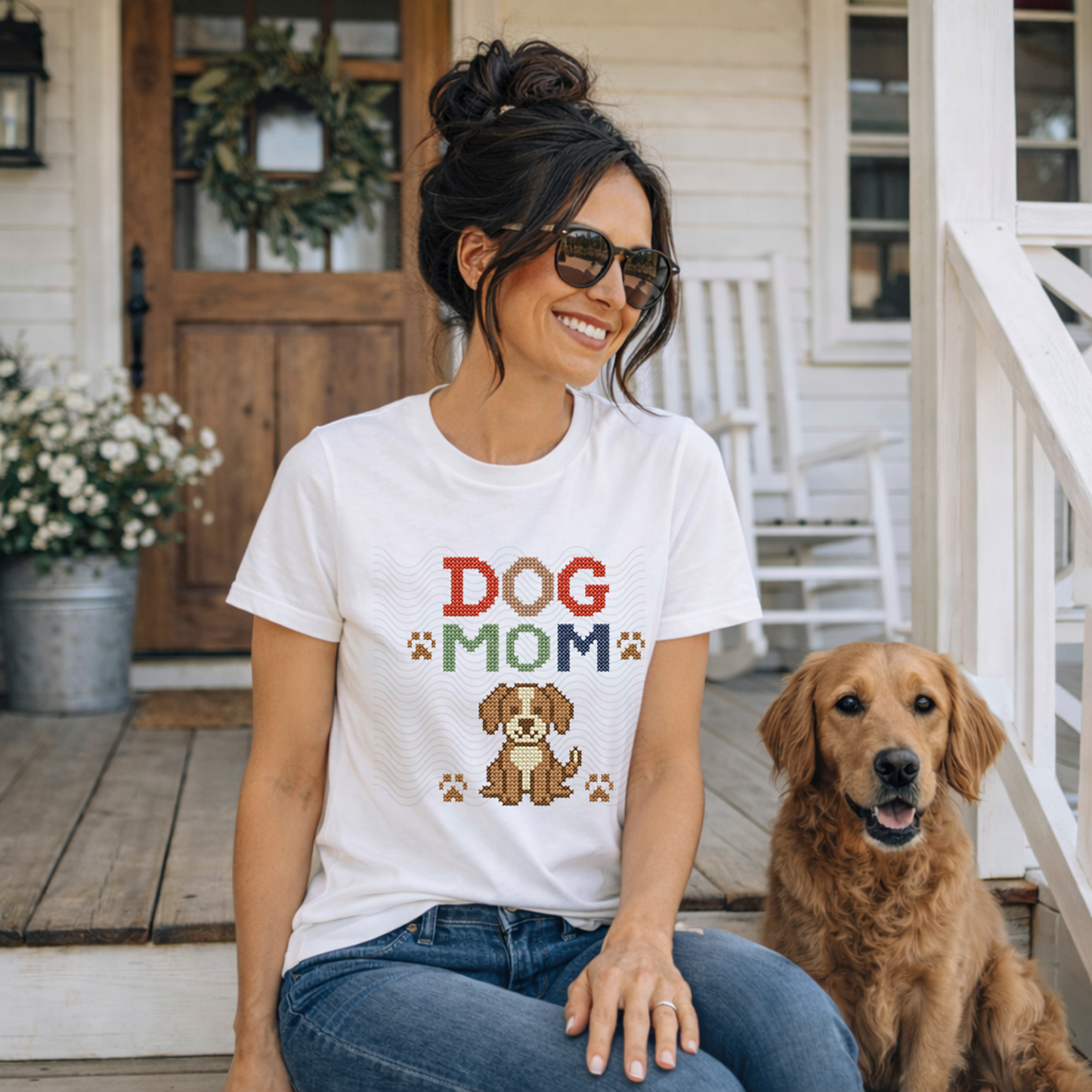 Cross Stitch Dog Mom