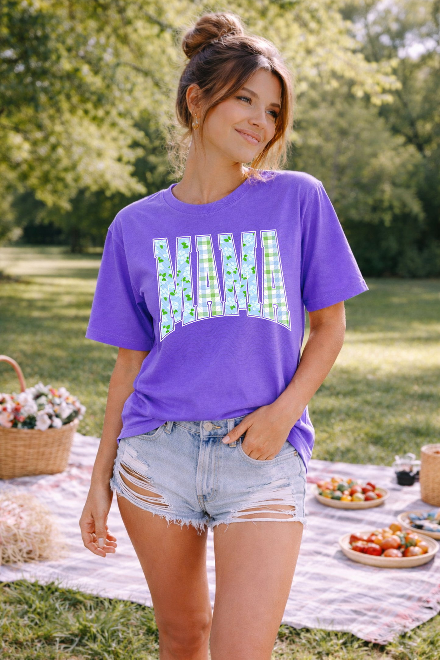 Varsity Mama Spring Green and Blue