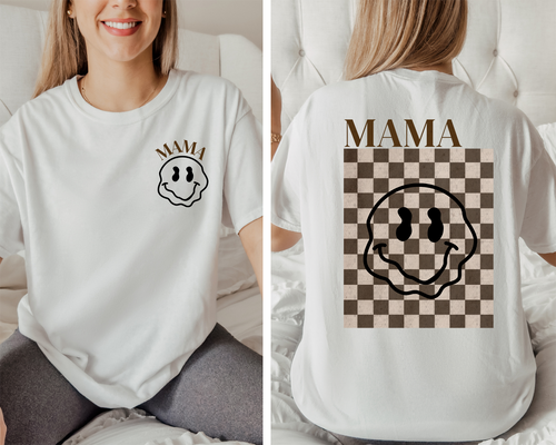 Load image 1 in gallery view. Checkered Smiley Mama