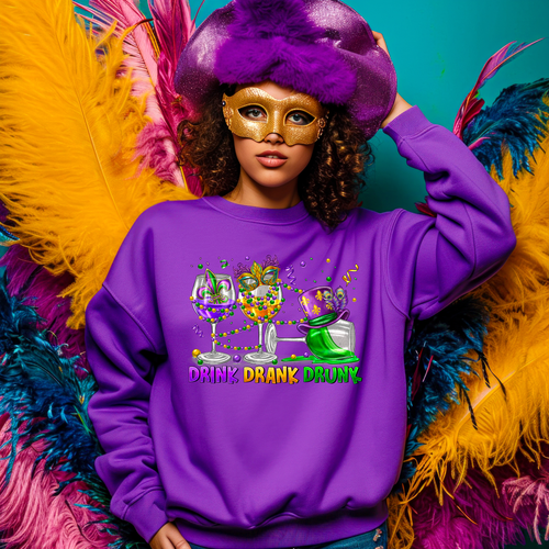 Load image 1 in gallery view. Drink Drank Drunk Mardi Gras