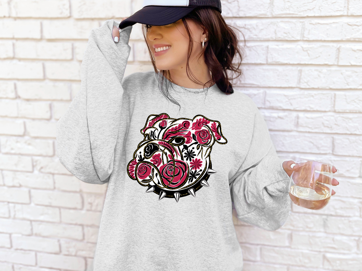 Boho Red and White Bulldog