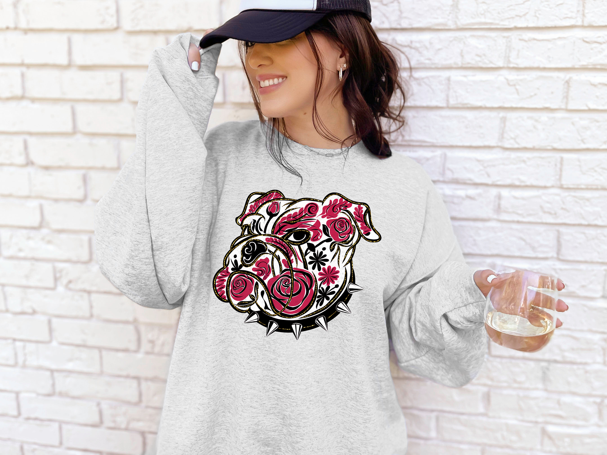 Boho Red and White Bulldog