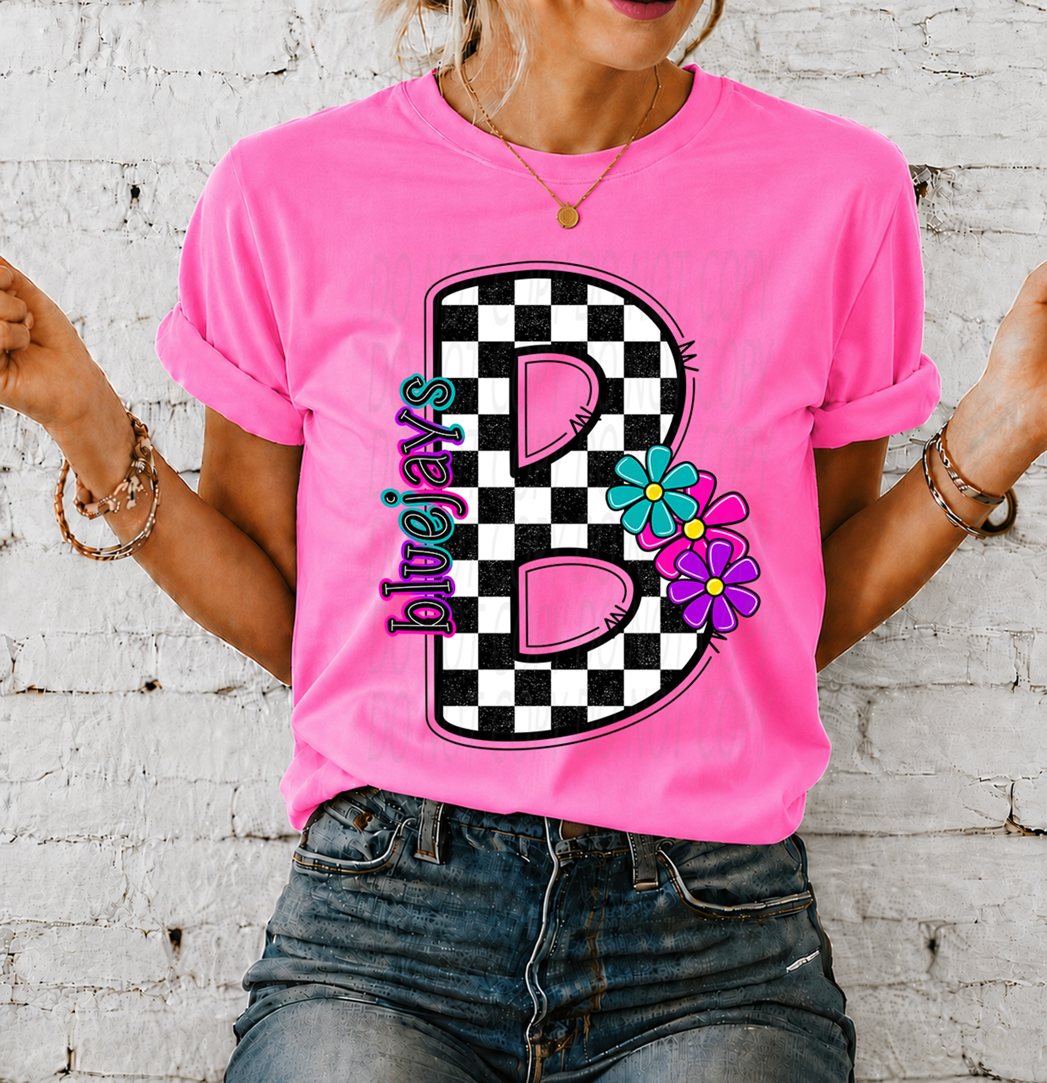 Checkered B Bluejays