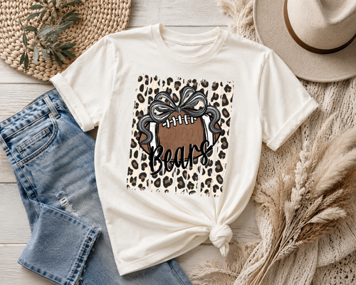 Load image 1 in gallery view. Leopard Stripes With Bow Mascots