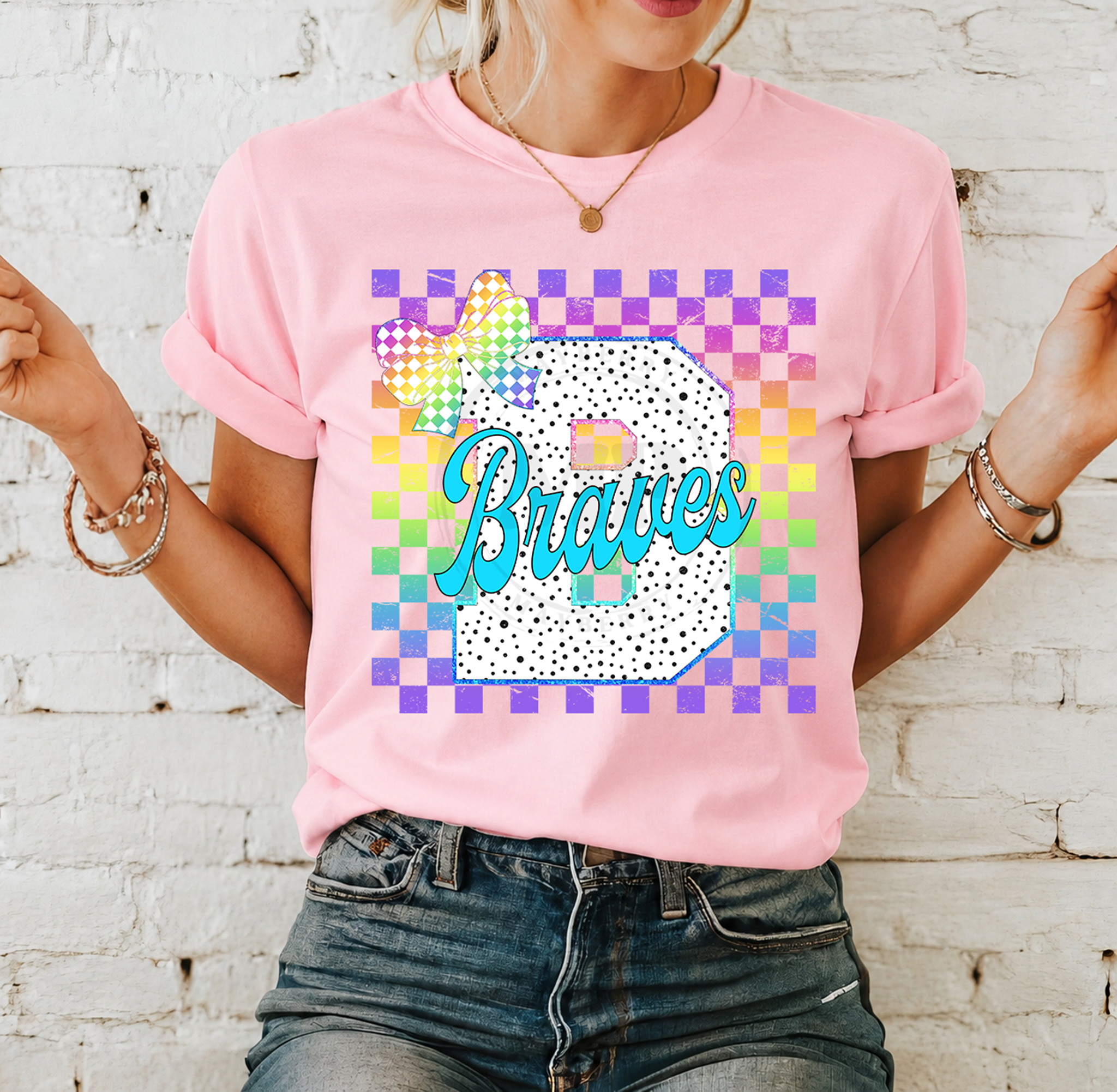 Bright Checkered School Mascot