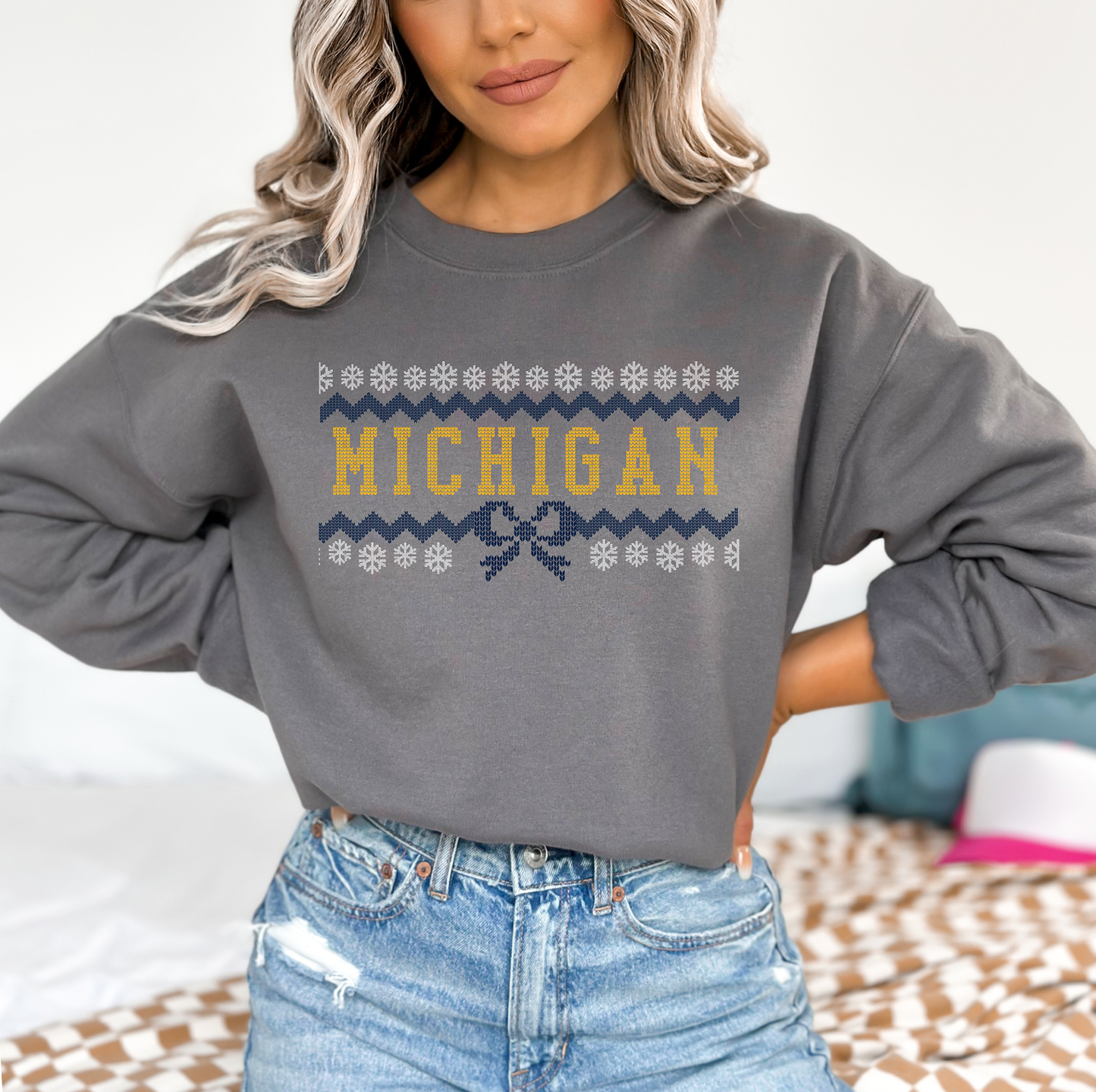 Winter Stitched Michigan Sweater
