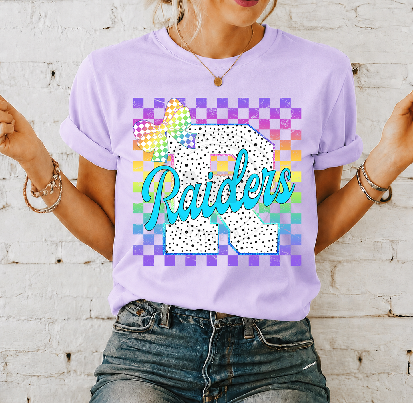 Bright Checkered School Mascot
