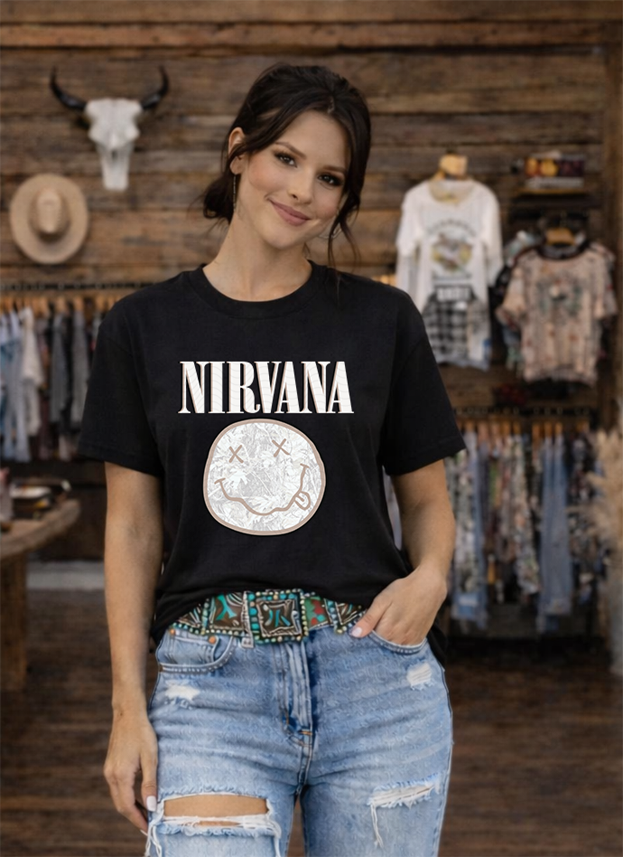 Light Camo Nirvana Smiley