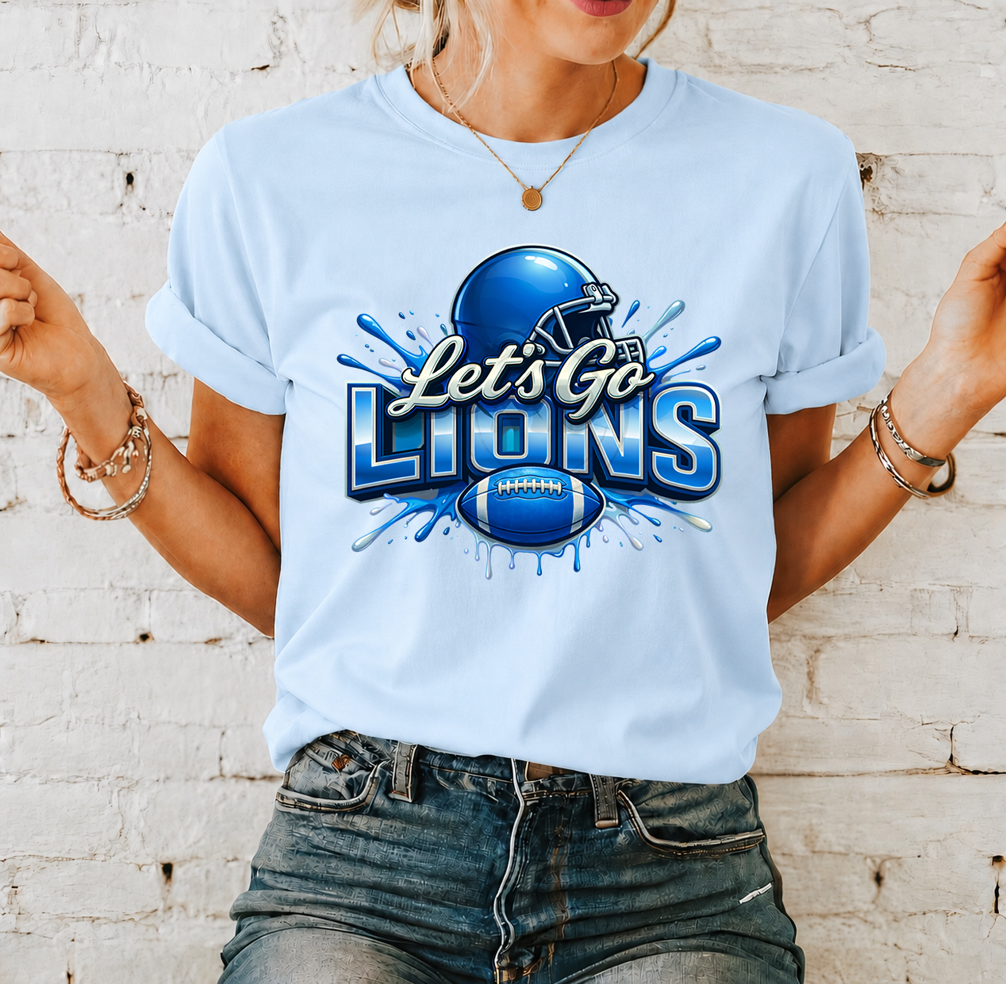Let's Go Lions Blue
