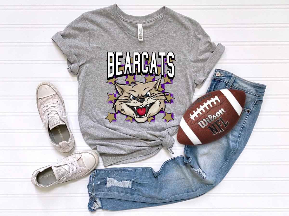 Checkered Bearcats Purple