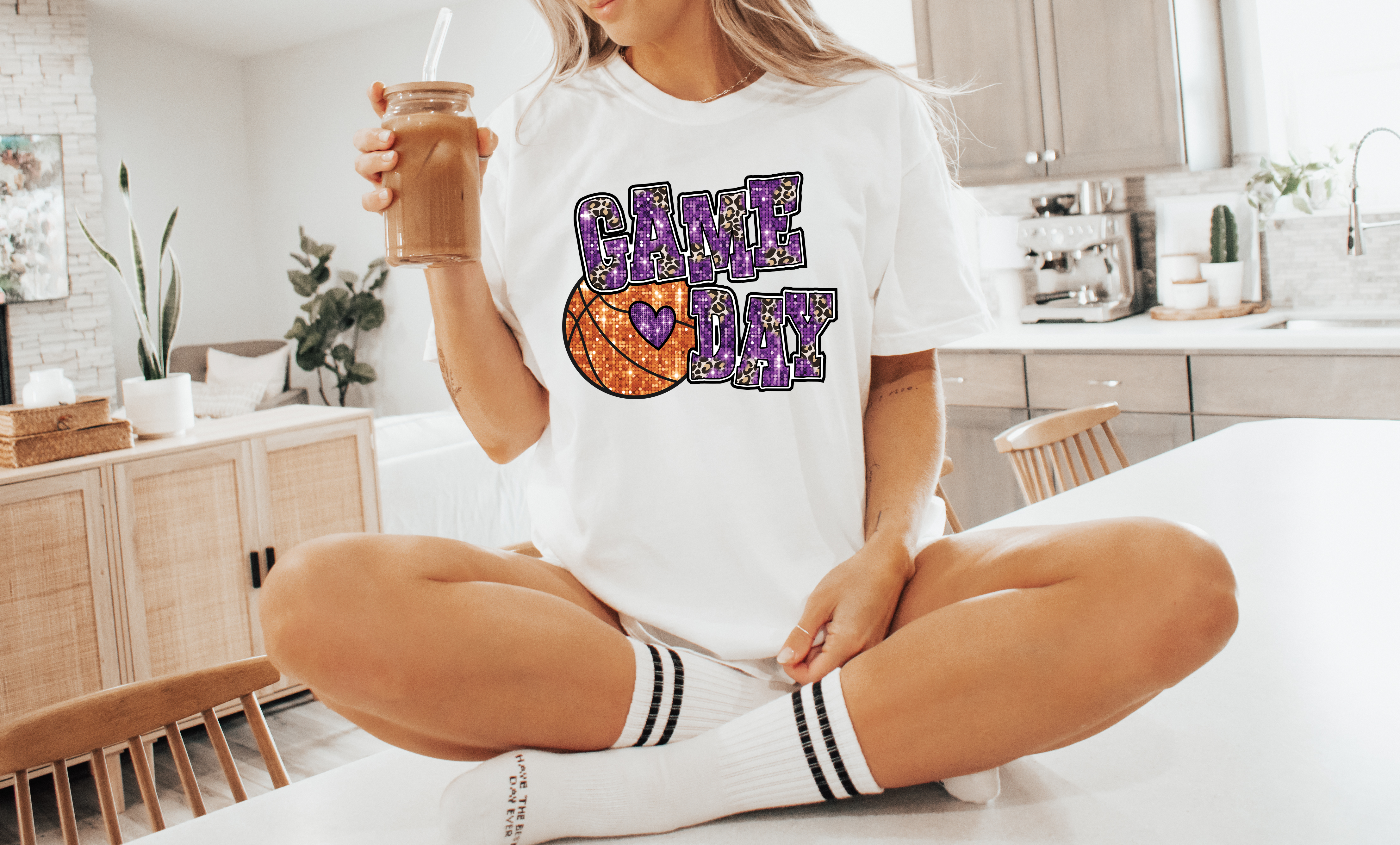 Game Day Purple Leopard Basketball