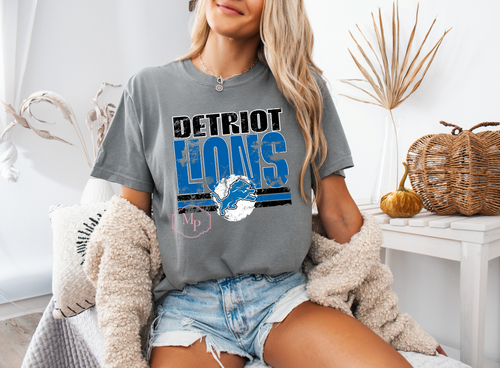 Load image 1 in gallery view. Distressed Detroit Lions