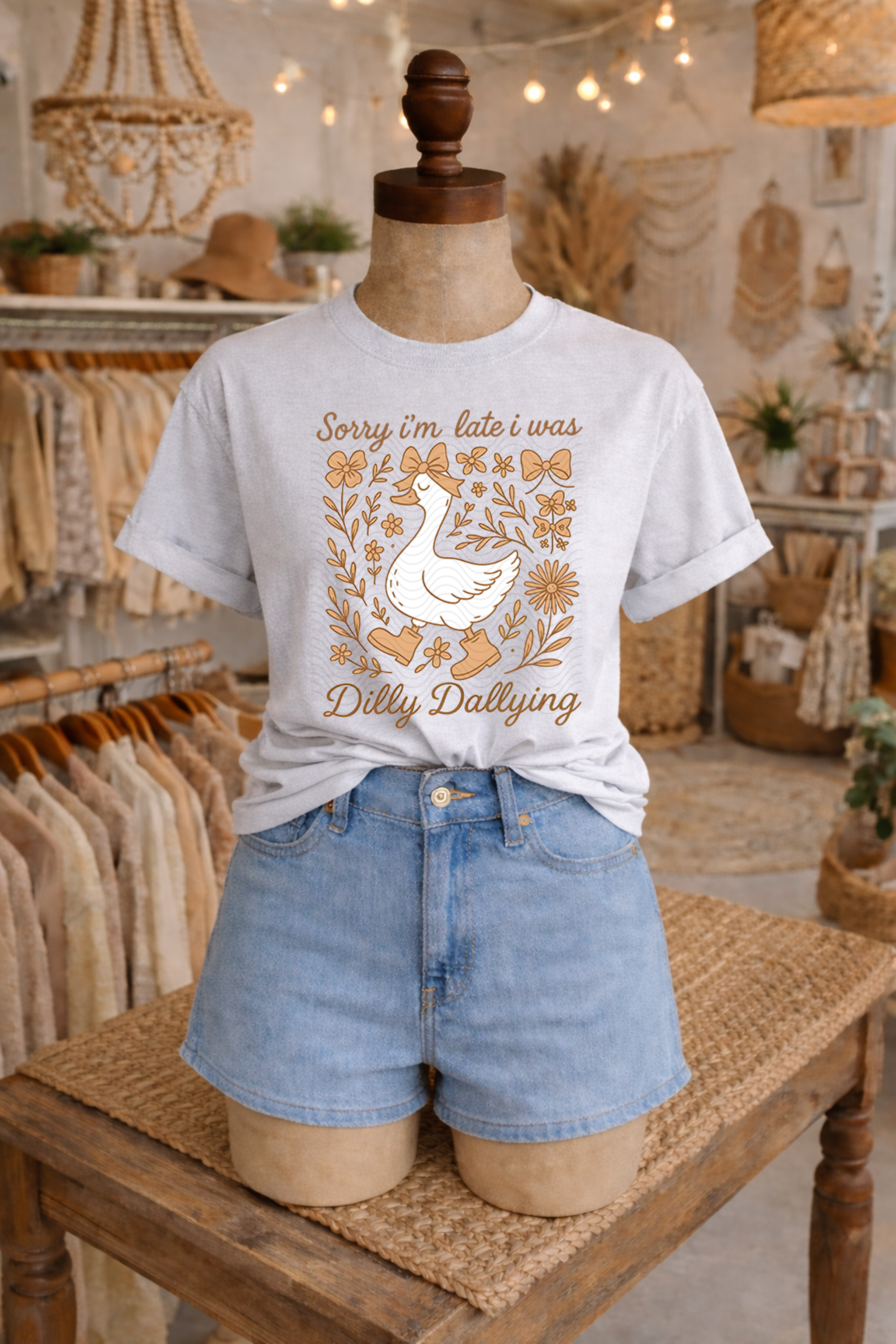Sorry I'm Late I Was Dilly Dallying Boho Goose