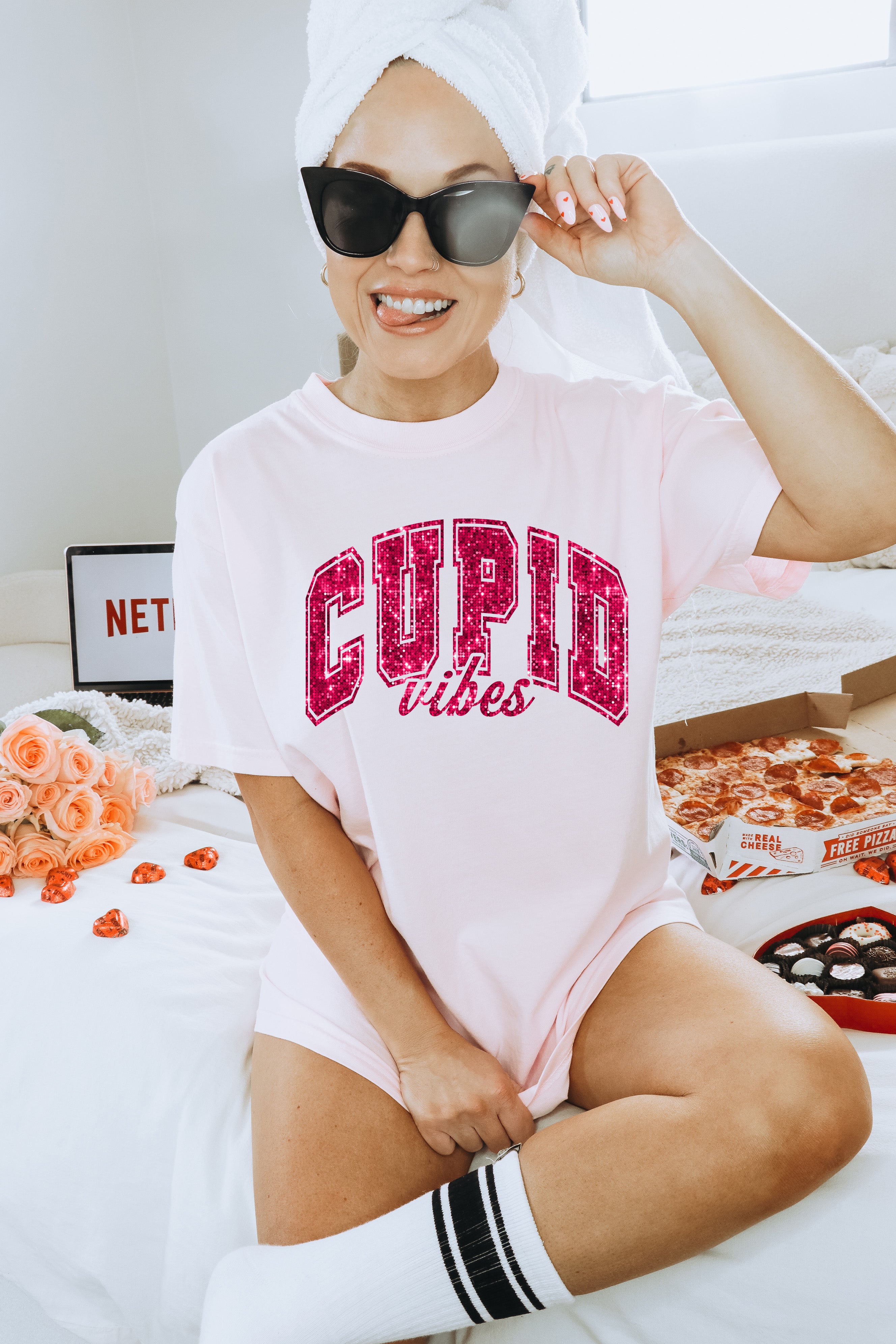 Cupid Vibes Faux Sparkle