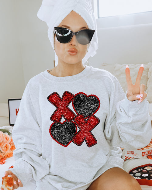 Load image 1 in gallery view. X Heart X Heart Faux Sequin